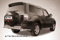 Защита заднего бампера d76 Mitsubishi Pajero IV (2006-2023) Black Edition, Slitkoff, арт. MPJ016BE