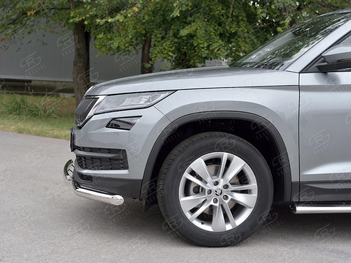 Защита переднего бампера d57/75х42 на Skoda Kodiaq, Slitkoff SKKZ-002769