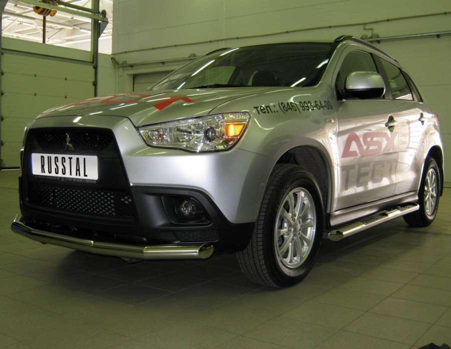 Защита переднего бампера d57 (5 секций) для Mitsubishi ASX, Slitkoff MAZ-000720