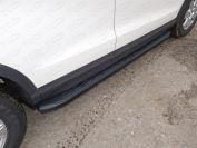 Пороги алюминиевые с пластиковой накладкой (карбон черные) 1720 мм для автомобиля Audi Q3 2011- TCC Тюнинг арт. AUDIQ315-01BL