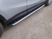 Пороги алюминиевые с пластиковой накладкой (карбон серебро) 1720 мм для автомобиля Mazda CX-5 2015-2016 TCC Тюнинг арт. MAZCX515-16SL