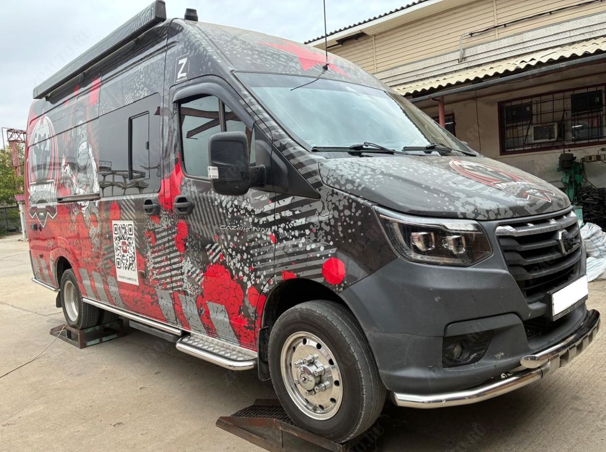 Пороги с накладным листом для автомобиля ГАЗ ГАЗель Next NN 2021 арт. GZNXTNN.21.42