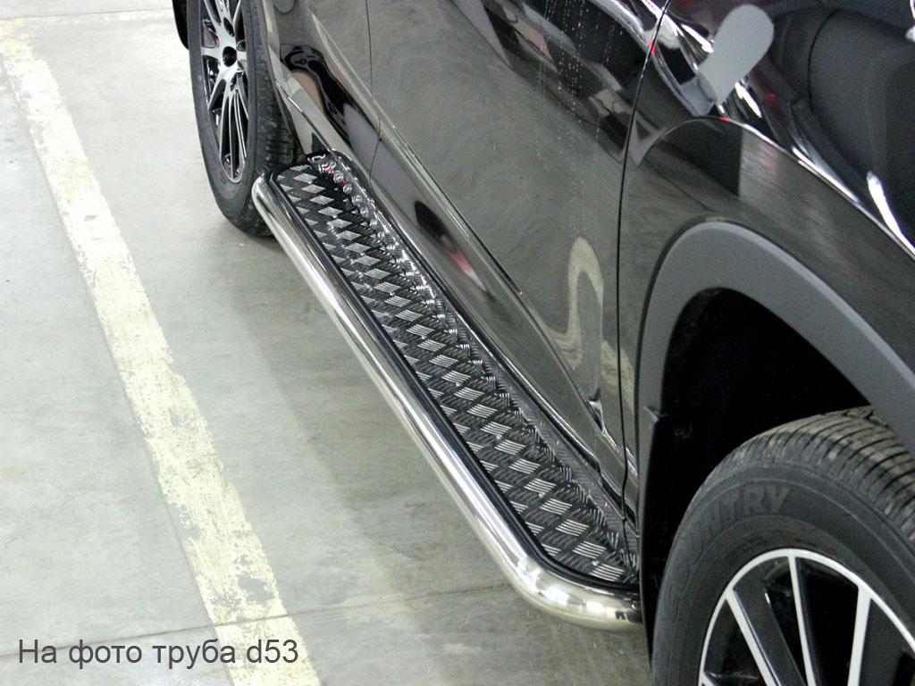 Пороги с листом d60 на Toyota Highlander 2016 (Тойота Хайлендер 2016), Технотек HYG2017_2.2