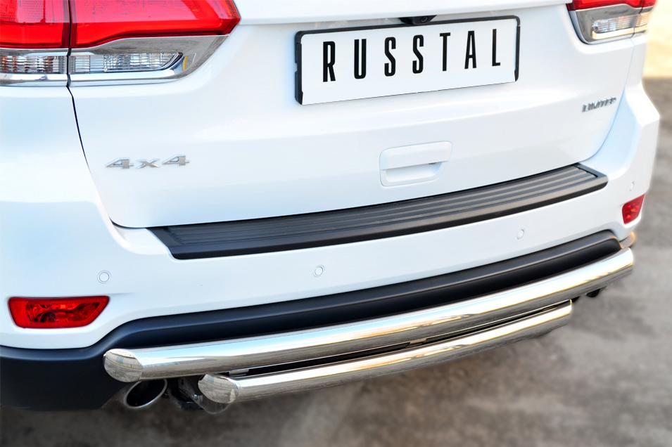 Защита заднего бампера d57/57 для Jeep Grand Cherokee 2013 WK2 компл. Overland, Slitkoff JCOZ-002031