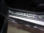 Накладки порогов (лист шлифованный надпись TERRANO) (комплект 2 шт) для автомобиля Nissan Terrano 2014-