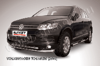 Защита переднего бампера d76+d57 двойная Volkswagen Touareg (2010-2014) , Slitkoff, арт. VWTR-002