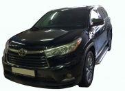 Пороги с накладным листом для автомобиля TOYOTA Highlander  2014, Россия THL.14.42