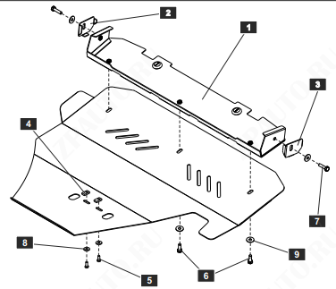 Защита картера для SUBARU Forester усиленная 2008 - 2013, V-2,0; 2,5Turbo, Sheriff, алюминий 5 мм, арт. 22.1437