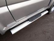 Пороги овальные с накладкой 120х60 мм для автомобиля Suzuki Jimny 2012-, TCC Тюнинг SUZJIM16-21