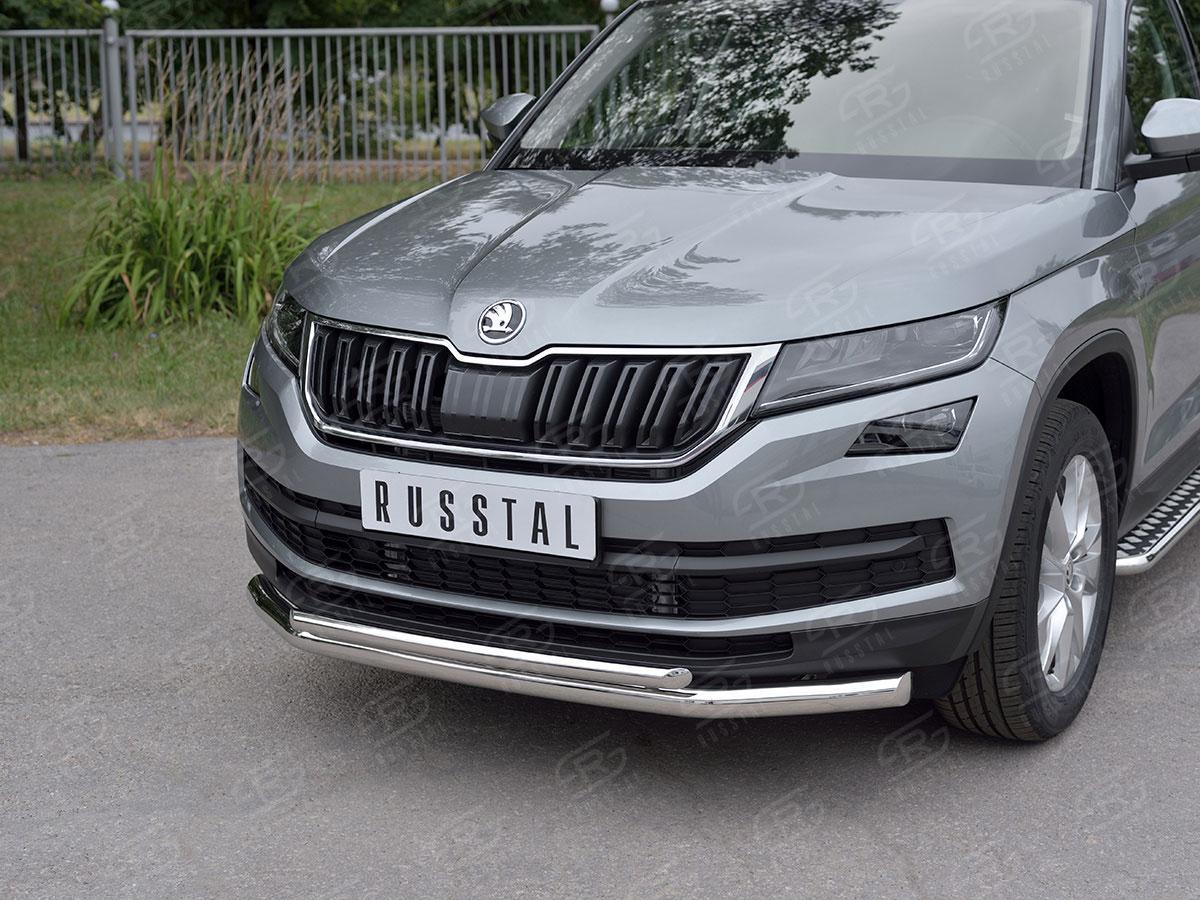 Защита переднего бампера d57/42 на Skoda Kodiaq, Slitkoff SKKZ-002768