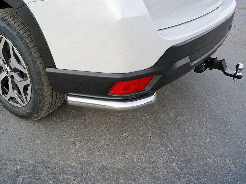 Защита задняя (уголки длинные) 60,3 мм для автомобиля Subaru Forester (S5) 2018-, TCC Тюнинг SUBFOR18-36