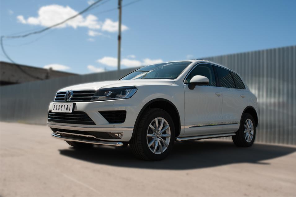 Пороги труба d57 вариант 1 для Volkswagen Touareg 2014, Slitkoff VWTT-0021291