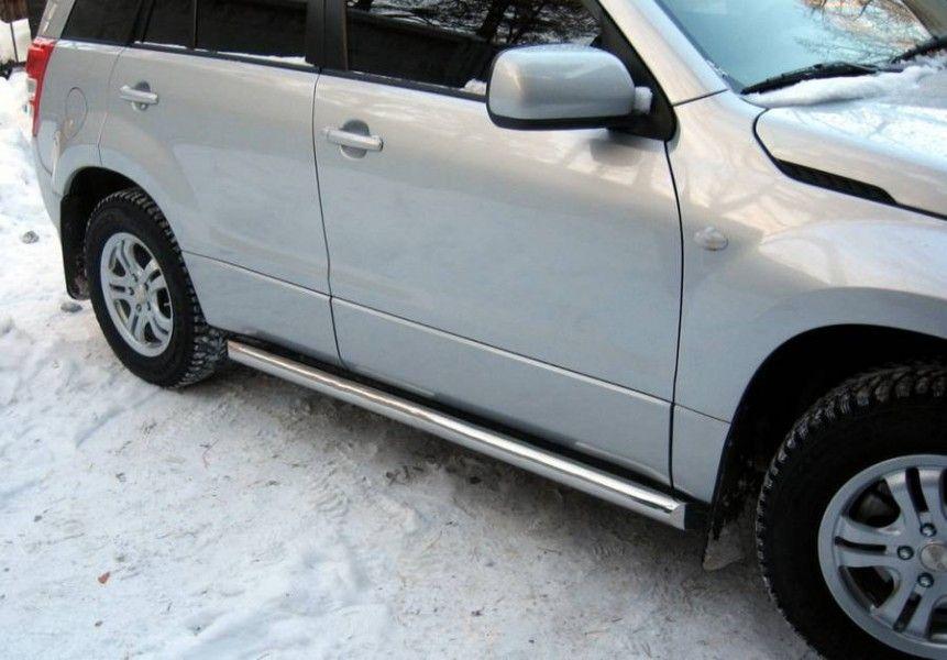 Пороги труба d76 вариант 1 для Suzuki Grand Vitara 5d 2005-2007, Руссталь SGT-0000241