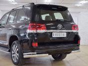 Защита заднего бампера уголки d76/42 Toyota LC 200 Executive 2016, Slitkoff TLCZ-002567