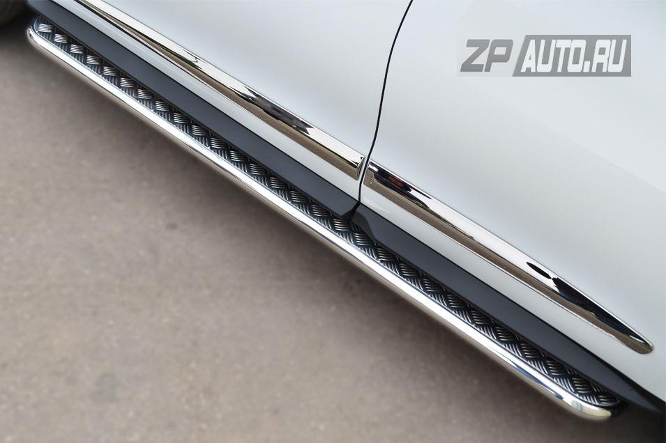 Пороги труба d42 с листом для Infiniti JX35, Slitkoff JXL-001457