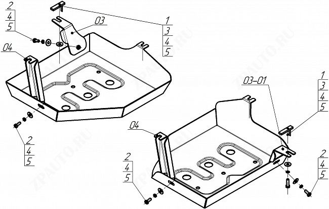 Защита стальная Мотодор (Топливный бак), 2 мм,  для Haval H3  2024- арт. 73109