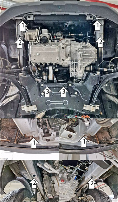 Защита стальная Мотодор (Двигатель, Коробка переключения передач), 2 мм,  Dongfeng K33  2023- арт. 78612