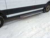 Порог с площадкой (укороченный, нерж. лист) 42,4 мм (правый) для автомобиля Ford Transit FWD L2 2013-, TCC Тюнинг FORTRAN16-10