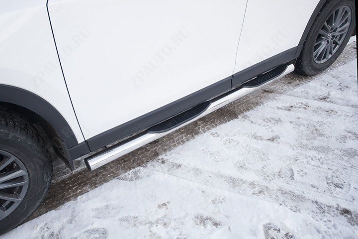 Защита порогов d76 с проступями Mazda CX-5 (2017-2023) , Slitkoff, арт. MZCX175-05