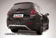 Защита заднего бампера d57 скоба Chevrolet Captiva (2013-2016) Black Edition, Slitkoff, арт. CHCap13-011BE