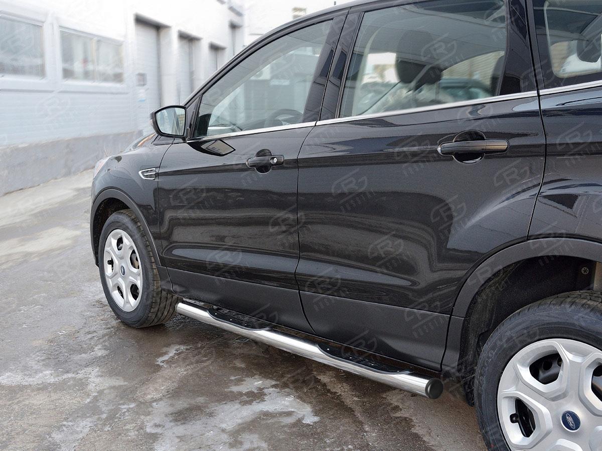 Пороги труба d76 с накладкой вариант 2 Ford Kuga 2016, Slitkoff FGT-0026022