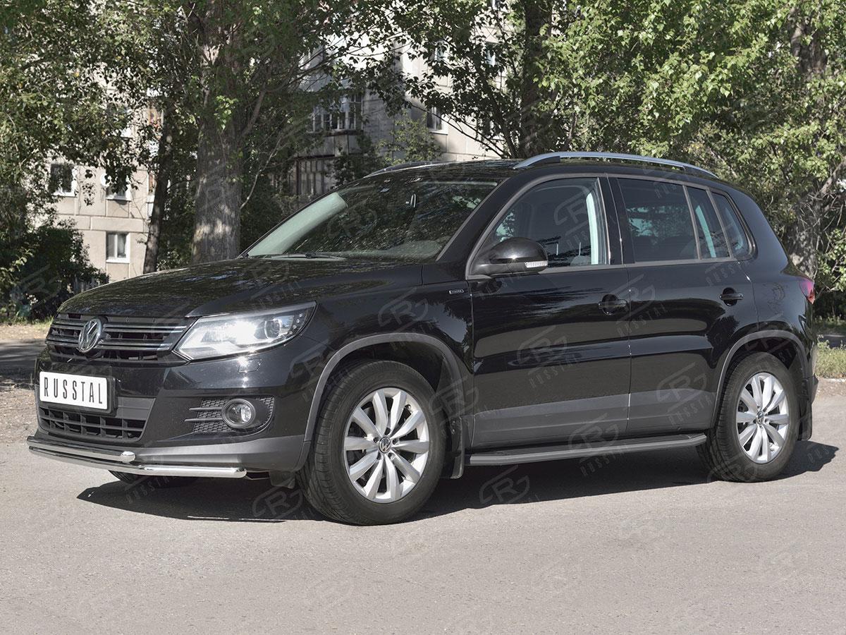 Защита переднего бампера d42/42 на Volkswagen Tiguan 2011-2016 Sport&Style, Trend&Fun, Slitkoff VGZ-000983