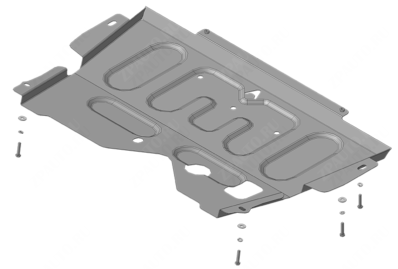 Защита АвтоСтандарт (Двигатель, Коробка переключения передач), 1, сталь для Renault Sandero Stepway  2009-2014 арт.51706