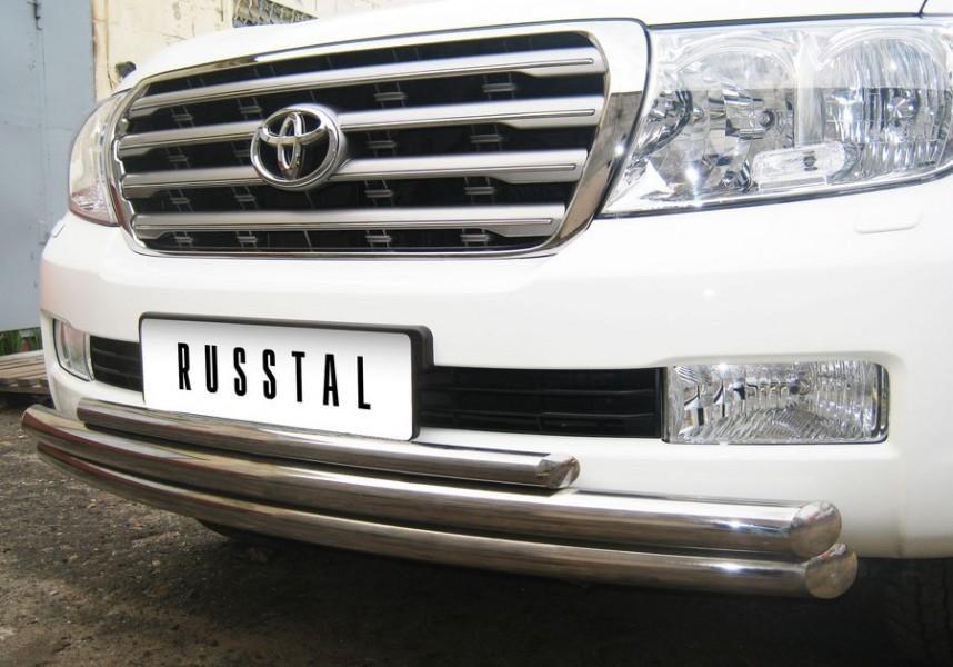 Защита переднего бампера d57/57/42 для Toyota Land Cruiser 200 2007-2012, Slitkoff LCZ-000208