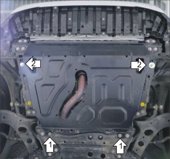 Защита стальная Мотодор (Двигатель, Коробка переключения передач), 2 мм, сталь для Toyota RAV 4  2013-2019 арт. 72503