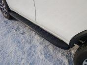 Пороги алюминиевые с пластиковой накладкой (карбон черные)  1820 мм для автомобиля Toyota Fortuner 2017-, TCC Тюнинг TOYFORT17-30BL