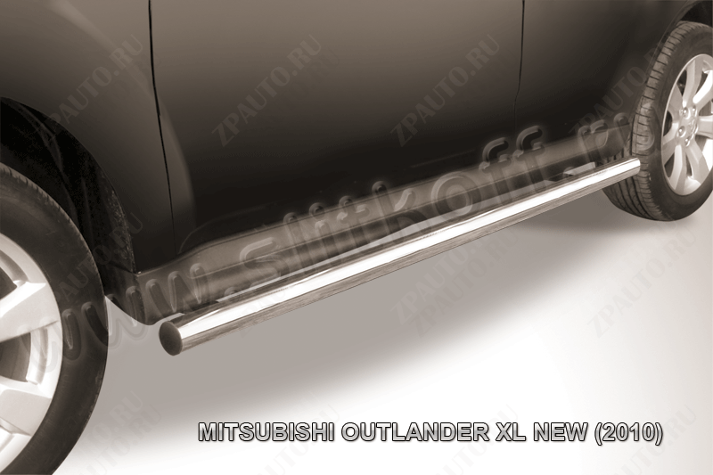 Защита порогов d57 труба Mitsubishi Outlander XL (2009-2013) Black Edition, Slitkoff, арт. MXL10-009BE