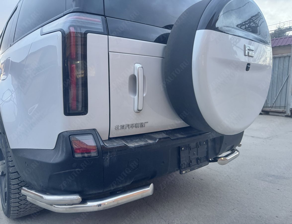 Защита заднего бампера  угловая двойная для автомобиля ROX 01 2024 арт. ROX.01.24.20