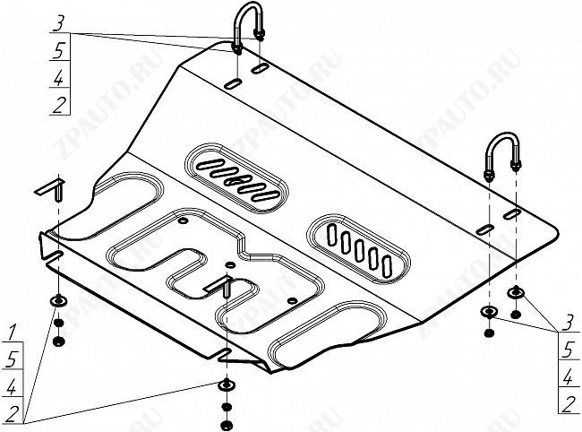Защита стальная Мотодор (Двигатель), 2 мм,  Audi A6   1994-1997 арт. 70106