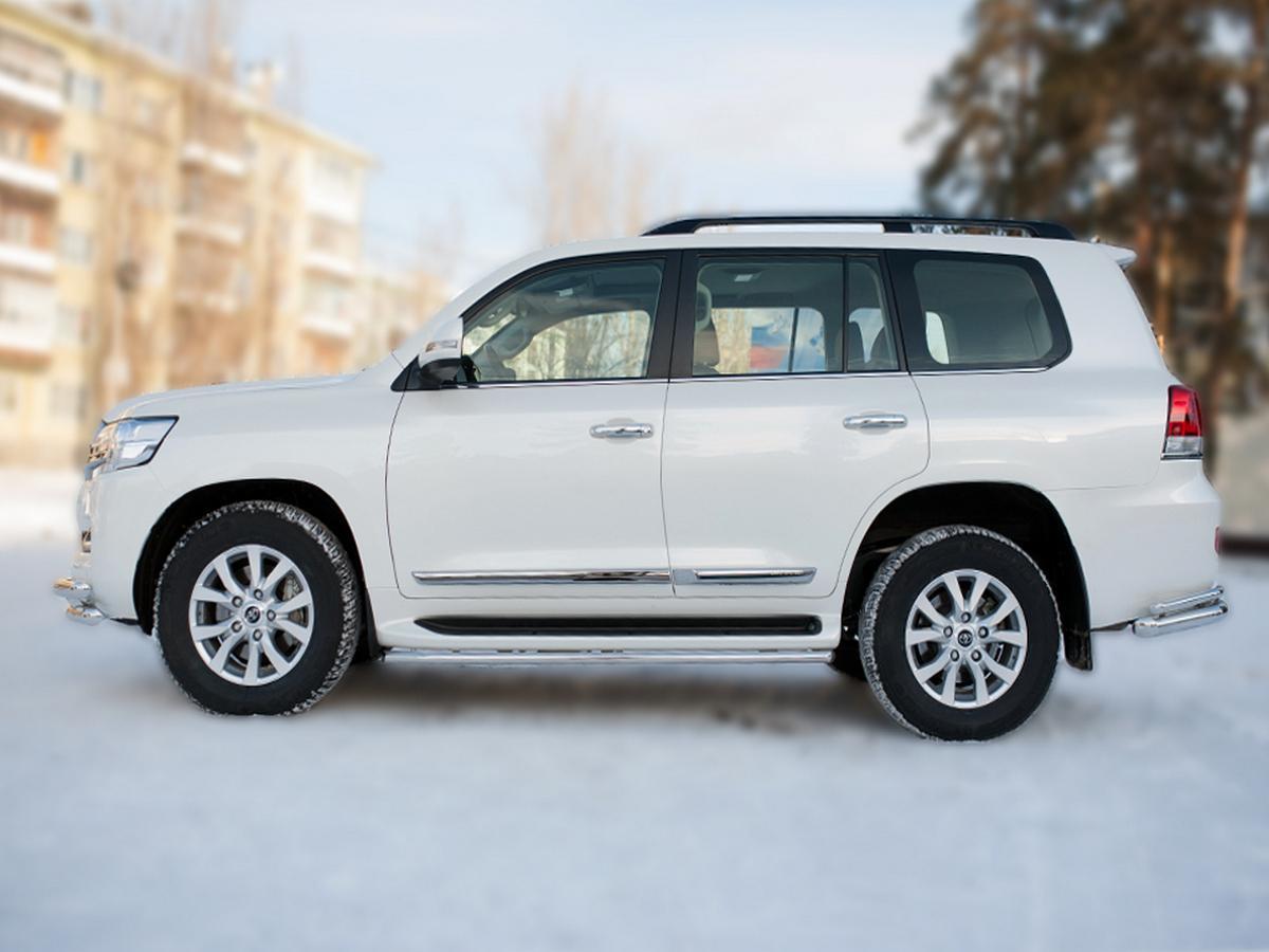 Защита порогов d42 для автомобиля Toyota Land Cruiser 200 TRD 2019 арт. TLCT-003334, Slitkoff