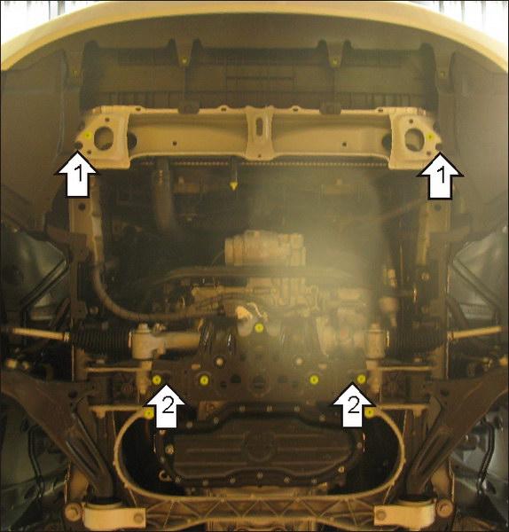 Защита стальная Мотодор (Двигатель), 3 мм, Сталь для Lexus GS 300 2008-2012 арт. 15013