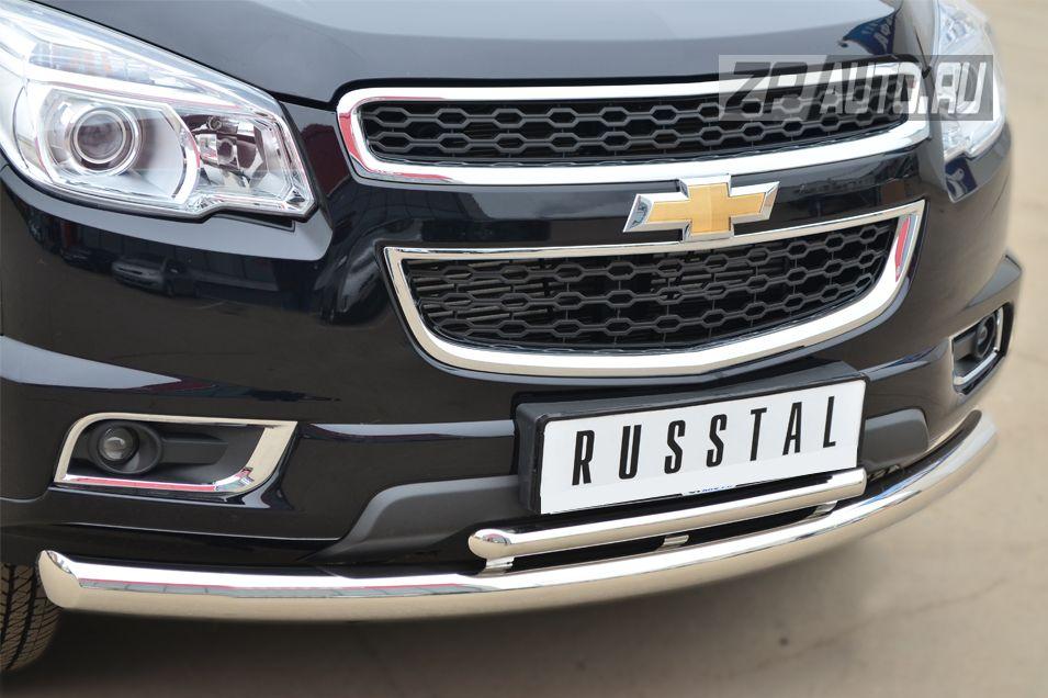 Защита переднего бампера d76/42 дуги для Chevrolet TrailBlazer 2013, Slitkoff CTRZ-001507