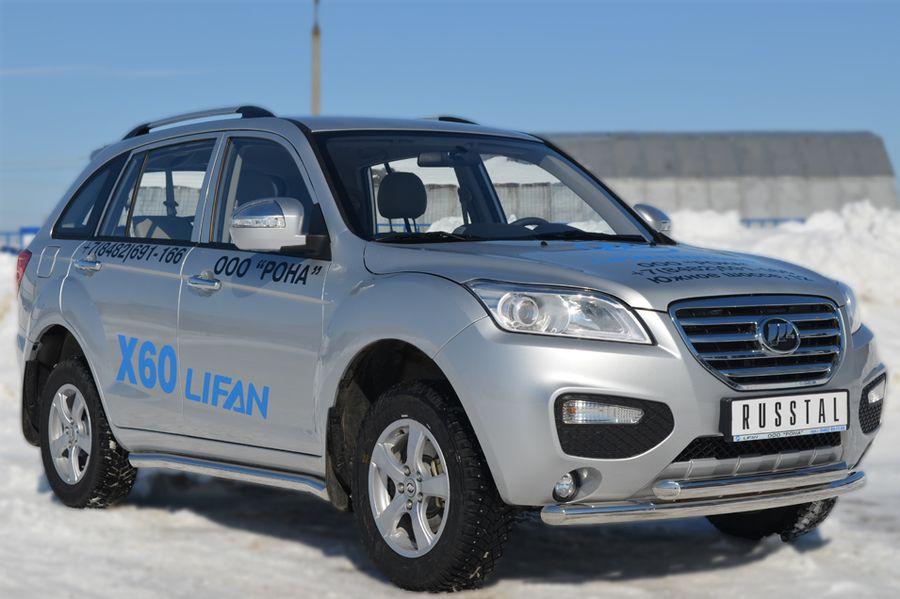 Защита переднего бампера d57/57 для Lifan X60, Slitkoff LFZ-001235