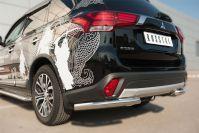 Защита заднего бампера уголки d63 для Mitsubishi Outlander 2015, Руссталь MOZ-002116