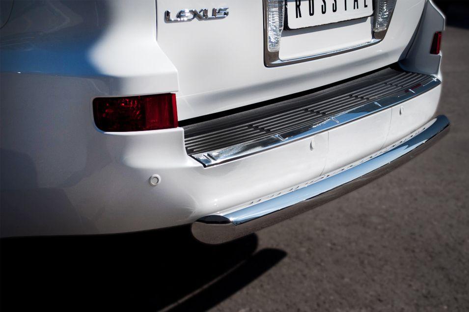 Защита заднего бампера d76 для Lexus LX 570 2012, Руссталь LLXZ-000867