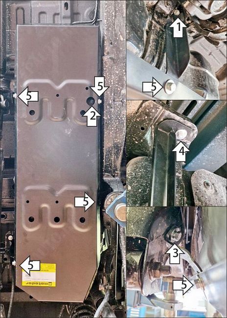 Защита стальная Мотодор (Топливный бак), 2 мм,  Foton Tunland V9  2024- арт. 77511