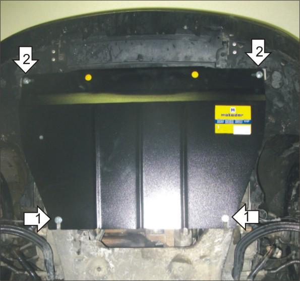 Защита стальная Мотодор (Двигатель, Коробка переключения передач), 2 мм, Сталь для Citroen C5 2004-2008 арт. 00410