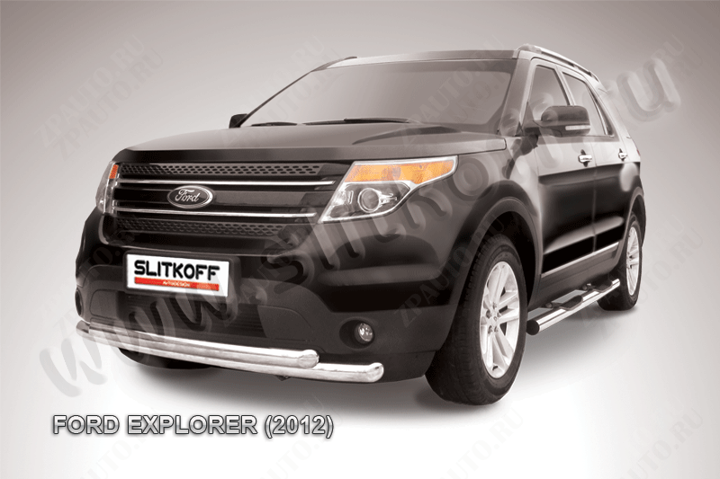 Защита переднего бампера d76+d57 двойная Ford Explorer (2010-2015) , Slitkoff, арт. FEX001
