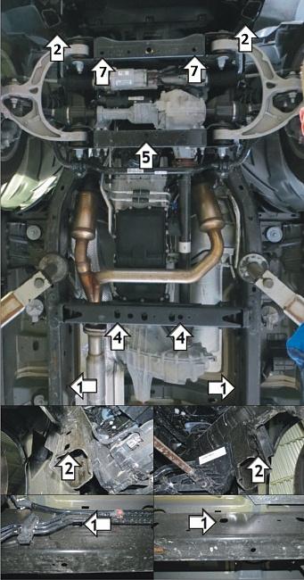 Усиленная защита Мотодор (Двигатель,Коробка переключения передач,Радиатор,Раздаточная коробка,Передний дифференциал), 5 мм, алюминий для Dodge Ram 1500 V-5,7 2018- арт. 32906