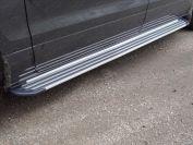 Пороги алюминиевые "Slim Line Silver" 2220 мм для автомобиля Hyundai H-1 2018-, TCC Тюнинг HYUNH118-11S