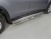 Пороги с площадкой (нерж. лист) 42,4 мм для автомобиля Mitsubishi ASX 2017-, TCC Тюнинг MITSASX17-09