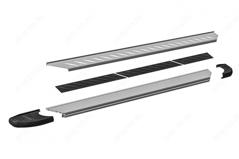 Пороги алюминиевые "Prestige Silver" 1700 серебристые Lada Xray (2015-2022) , Slitkoff, арт. AL-LadXR008