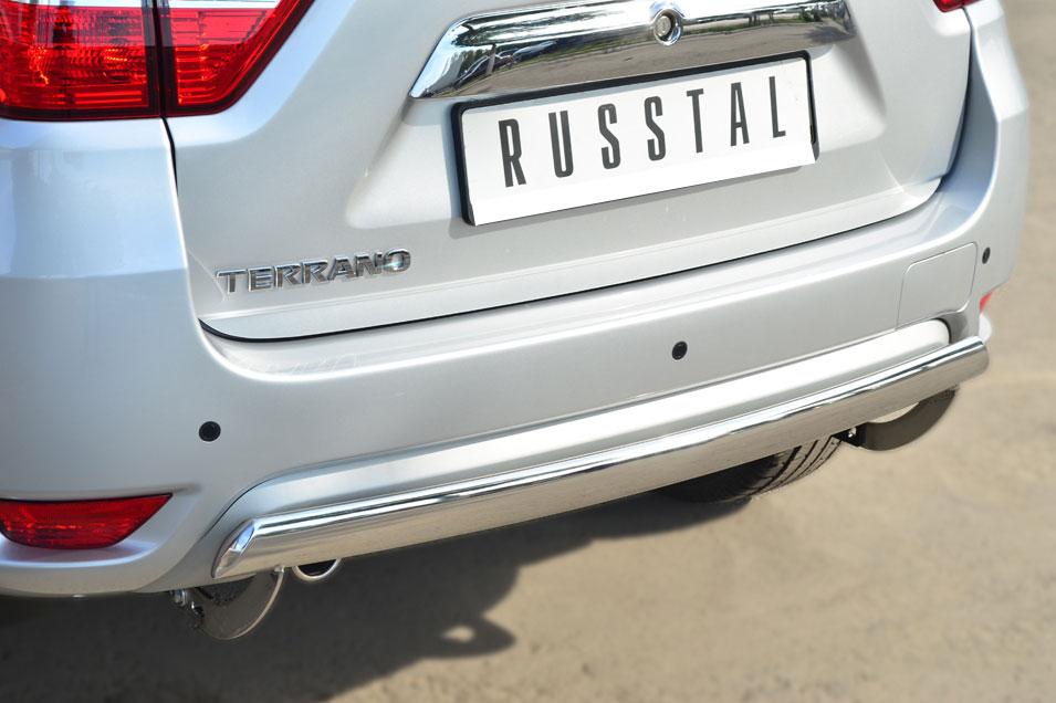 Защита заднего бампера d75х42 для Nissan Terrano 2014, Slitkoff NTRZ-001798