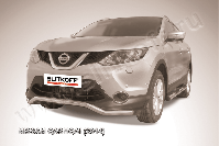 Защита переднего бампера d57 волна Nissan Qashqai (2013-2019) Black Edition, Slitkoff, арт. NIQ14-003BE