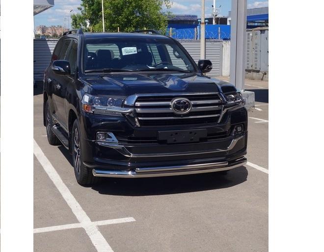 Защита передняя нижняя (двойная) 76,1/42,4 мм для автомобиля Toyota Land Cruiser 200 EXECUTIVE LOUNGE 2018- TCC Тюнинг арт. TOYLC200EXLOU18-03