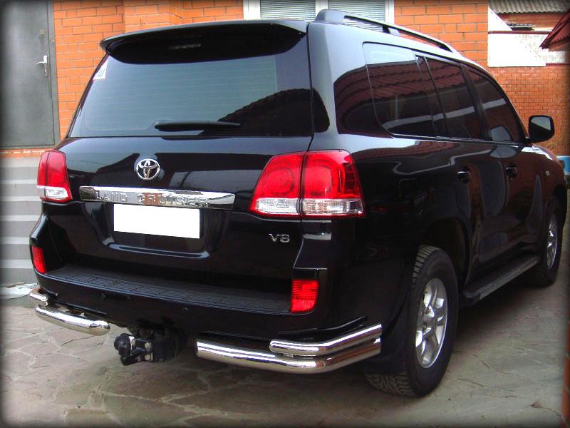 Защита заднего бампера "уголки" d-76+53 для автомобиля Toyota Land Cruiser 200 2012-2013г.в., Технотек, арт. LCN2012_8